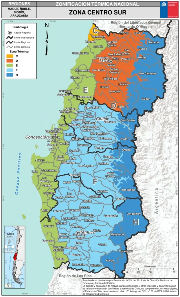 Zonas termicas Centro Sur