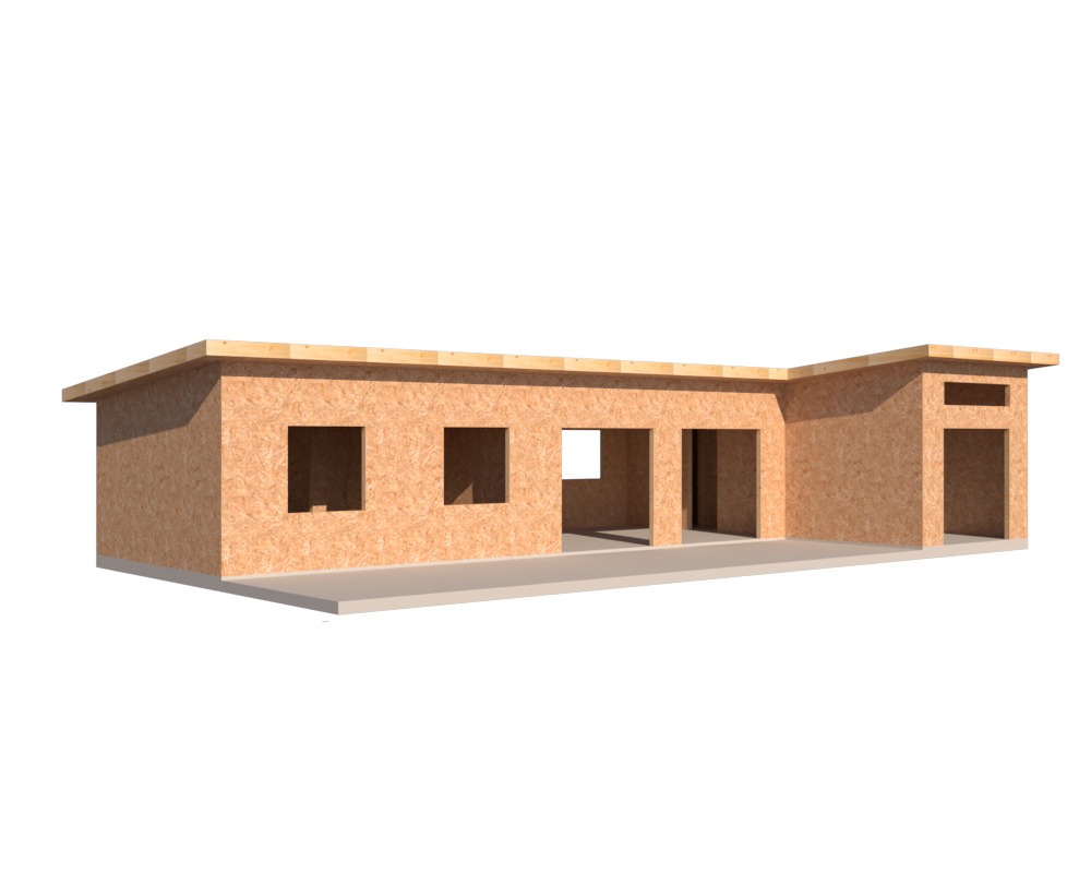 Kit Panel sip techo inclinado 74m2