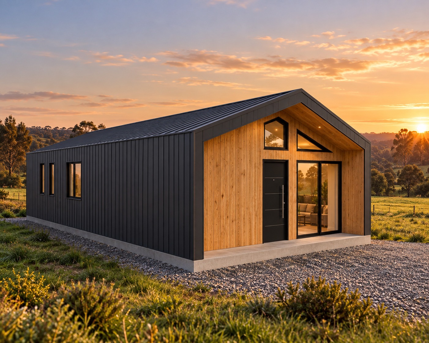 Casa contemporánea en el campo chileno