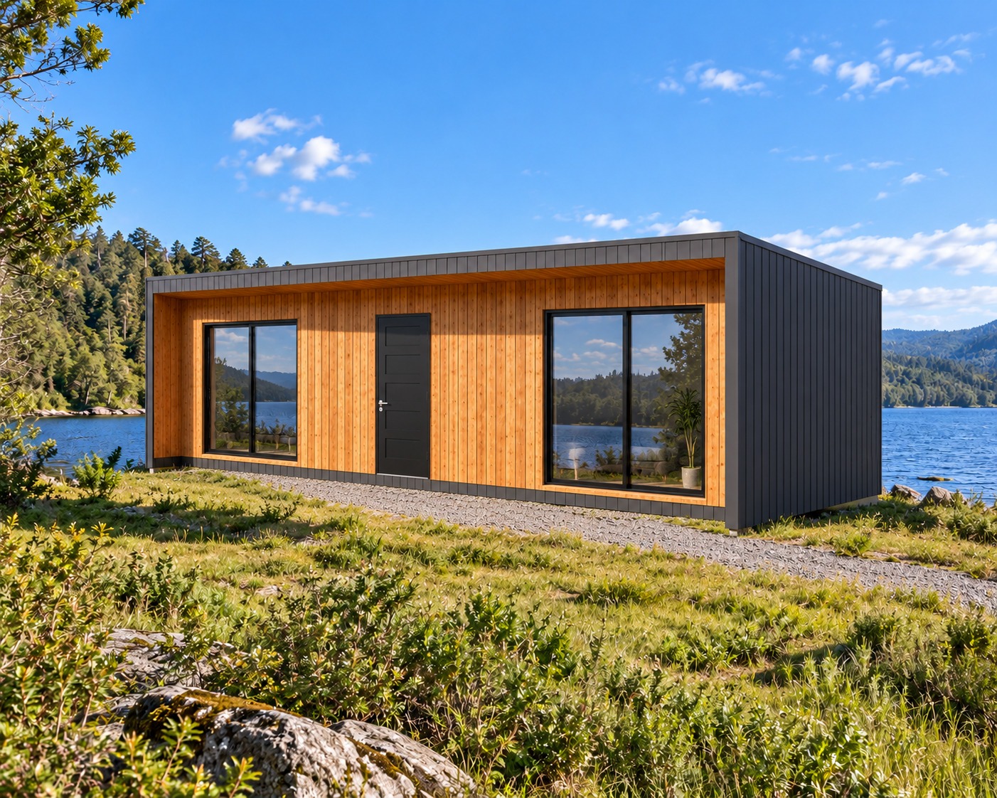 Casa moderna junto al lago austral-3