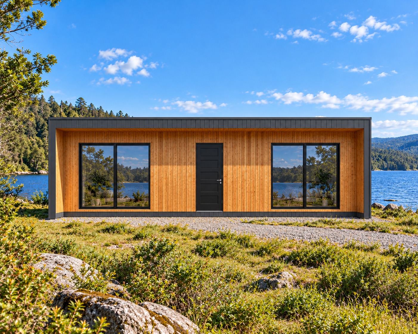 Casa moderna junto al lago chileno-2